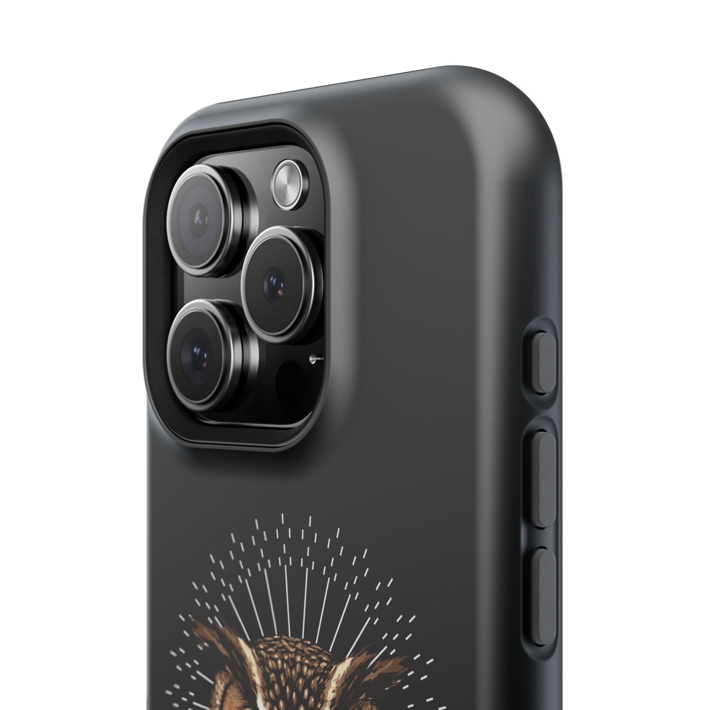 Black Owl Wisdom Impact-Resistant iPhone Case