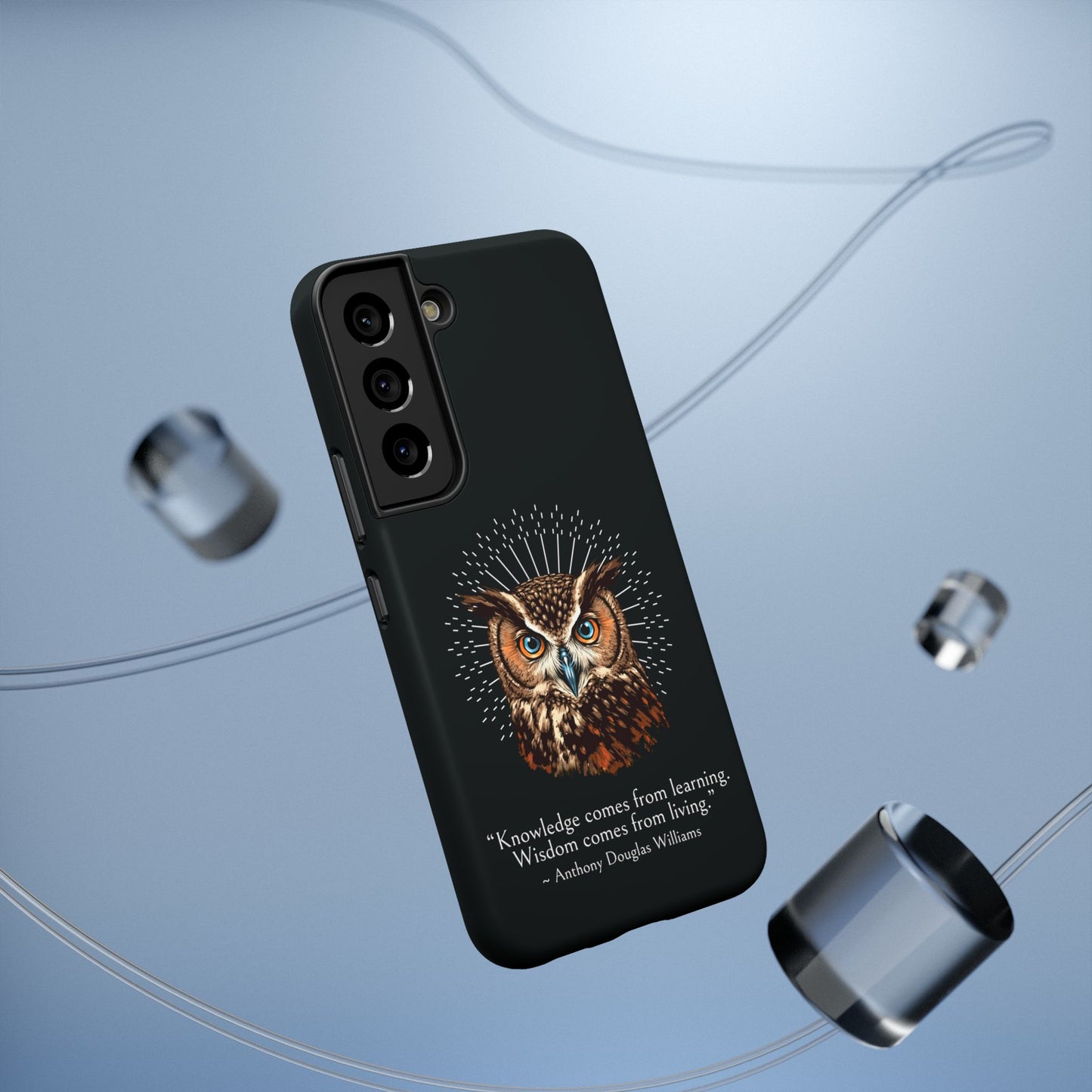 Black Owl Wisdom Impact-Resistant iPhone Case