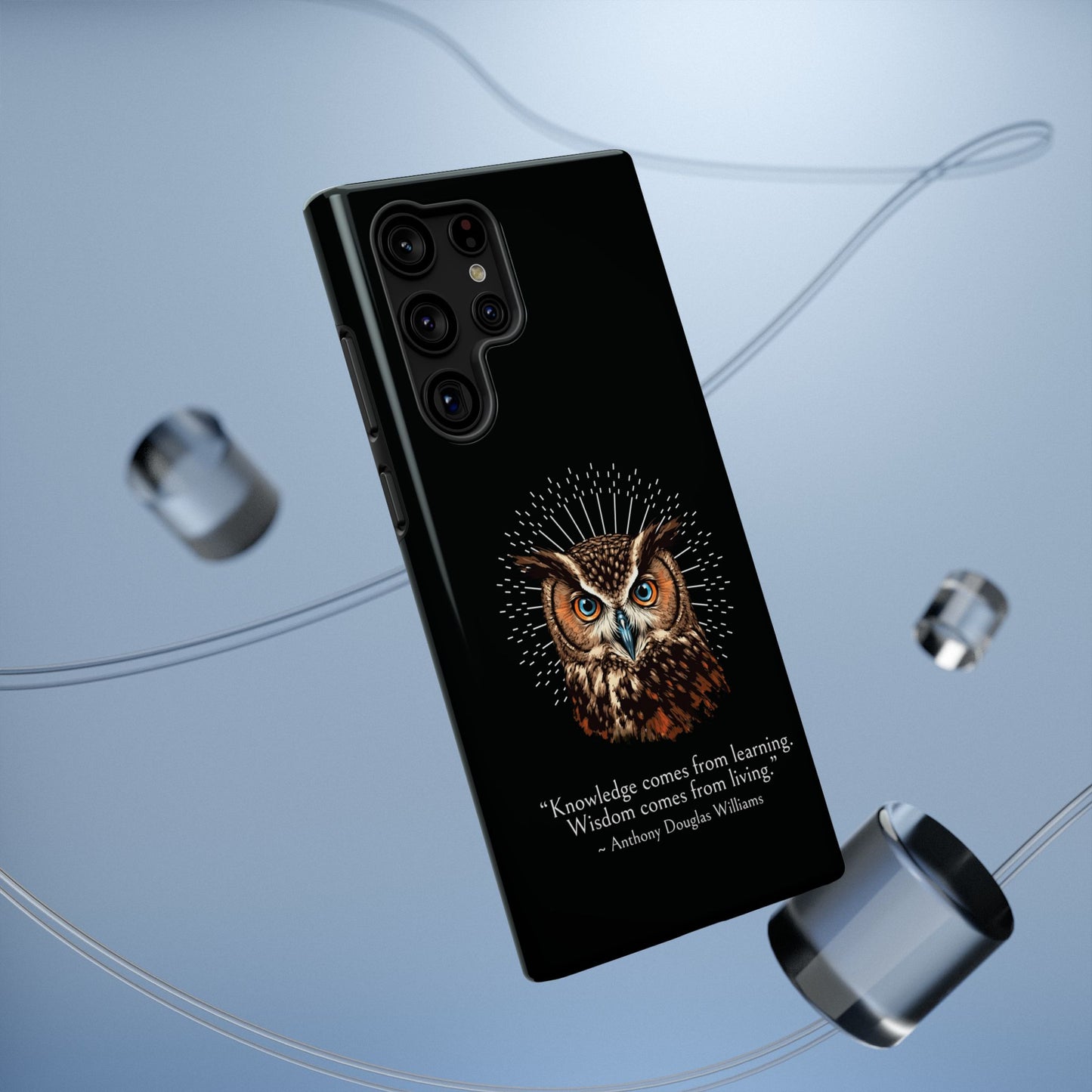 Black Owl Wisdom Impact-Resistant iPhone Case