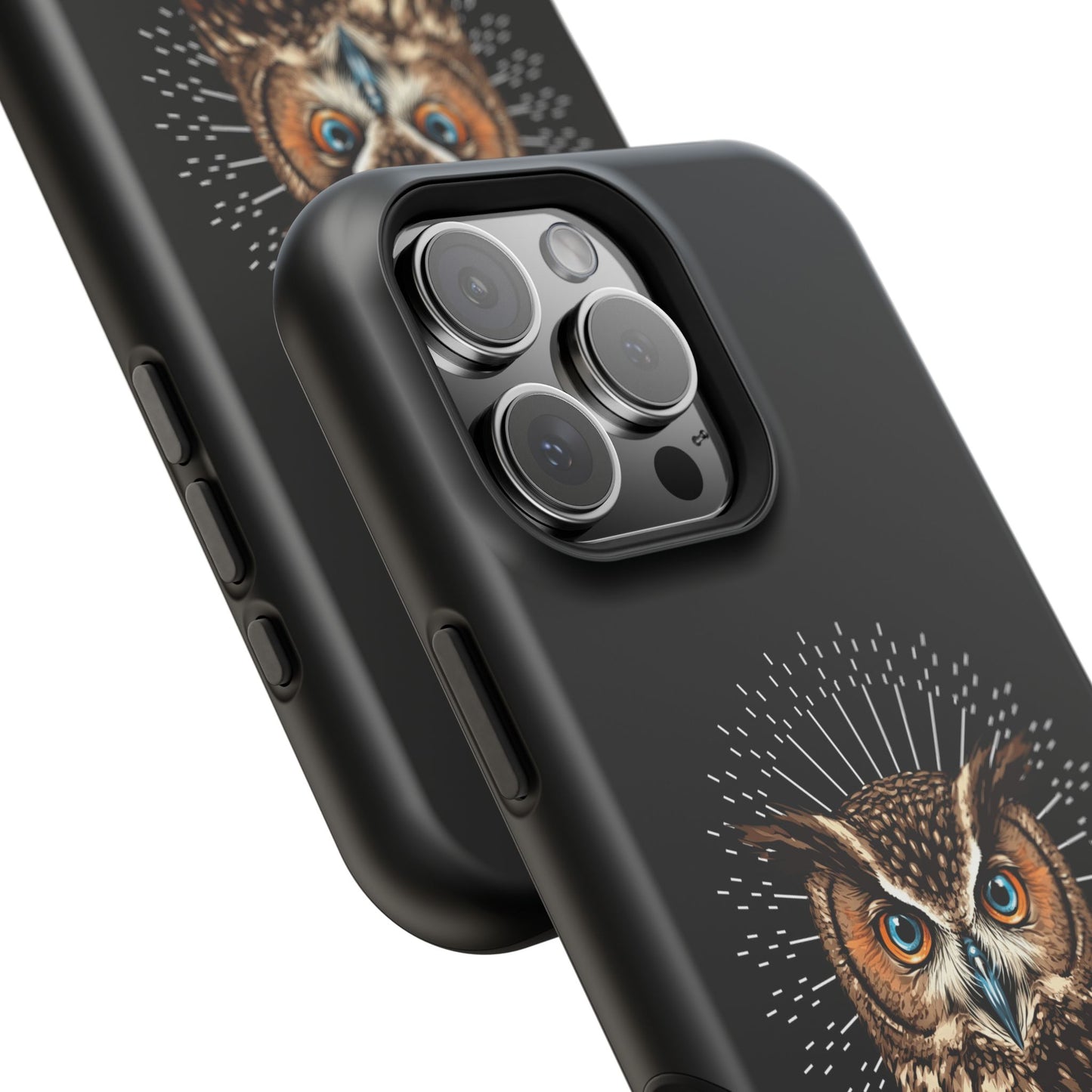 Black Owl Wisdom Impact-Resistant iPhone Case