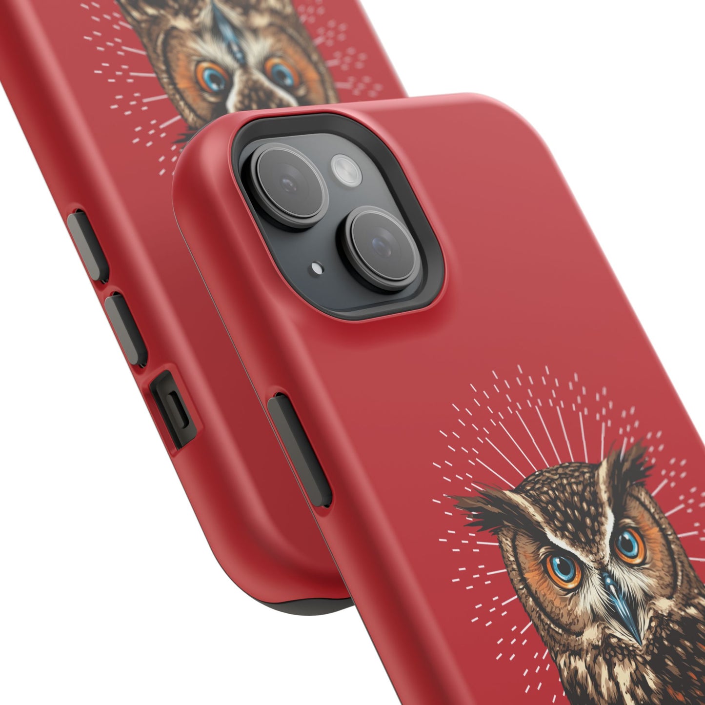 Red Owl Wisdom Impact-Resistant iPhone Case