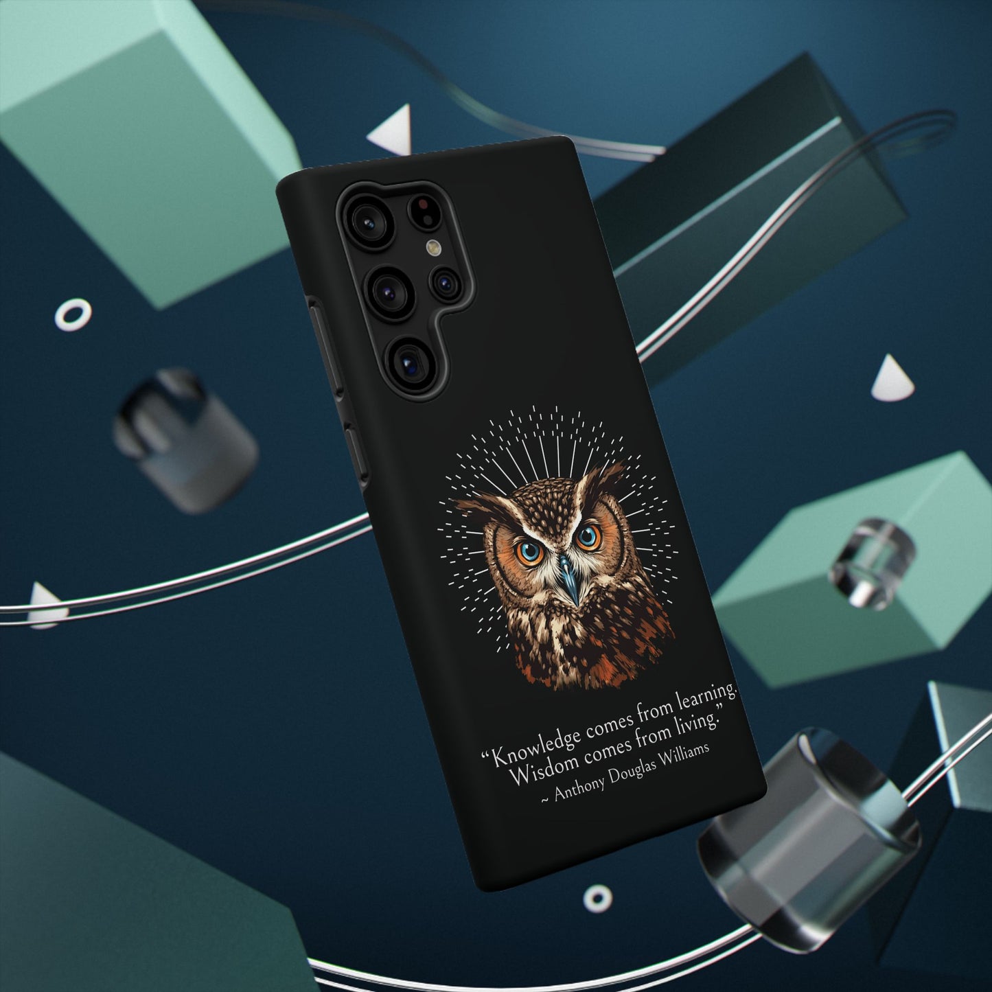 Black Owl Wisdom Impact-Resistant iPhone Case