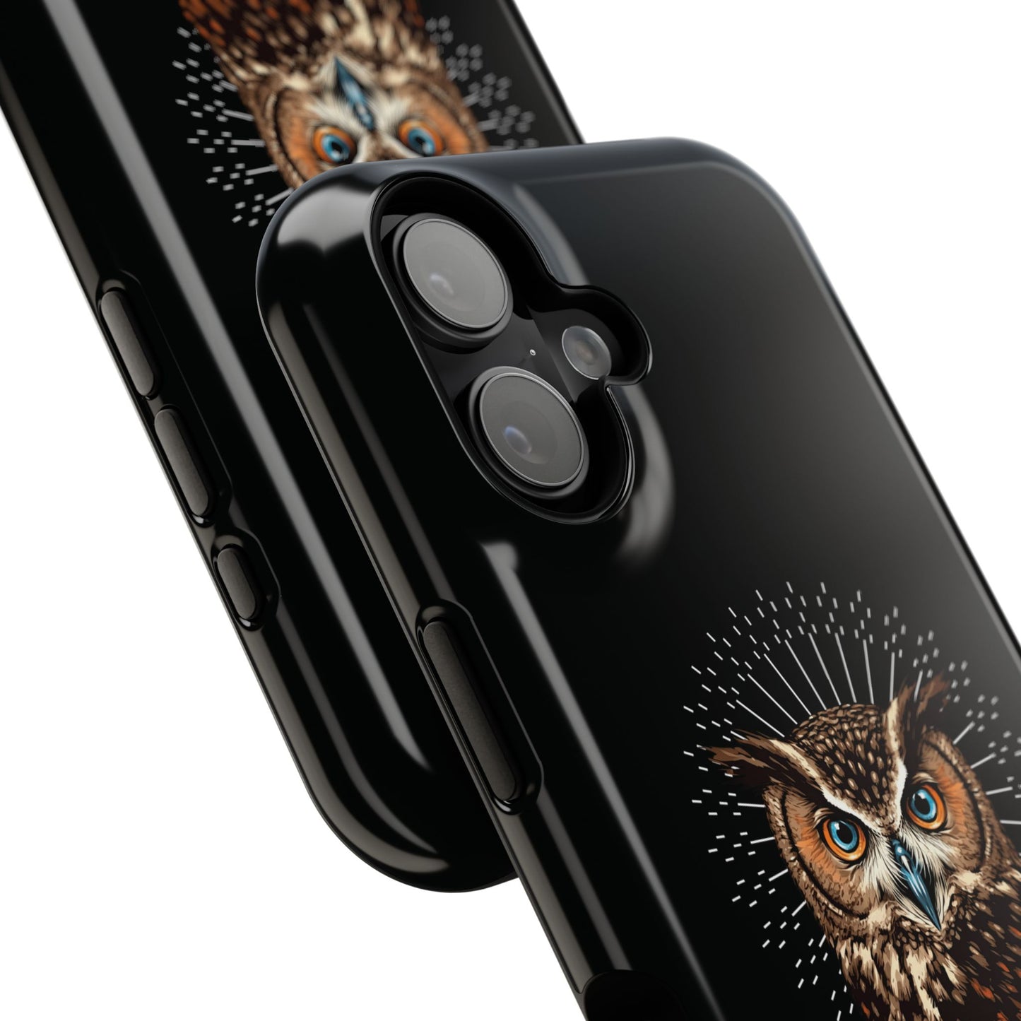 Black Owl Wisdom Impact-Resistant iPhone Case