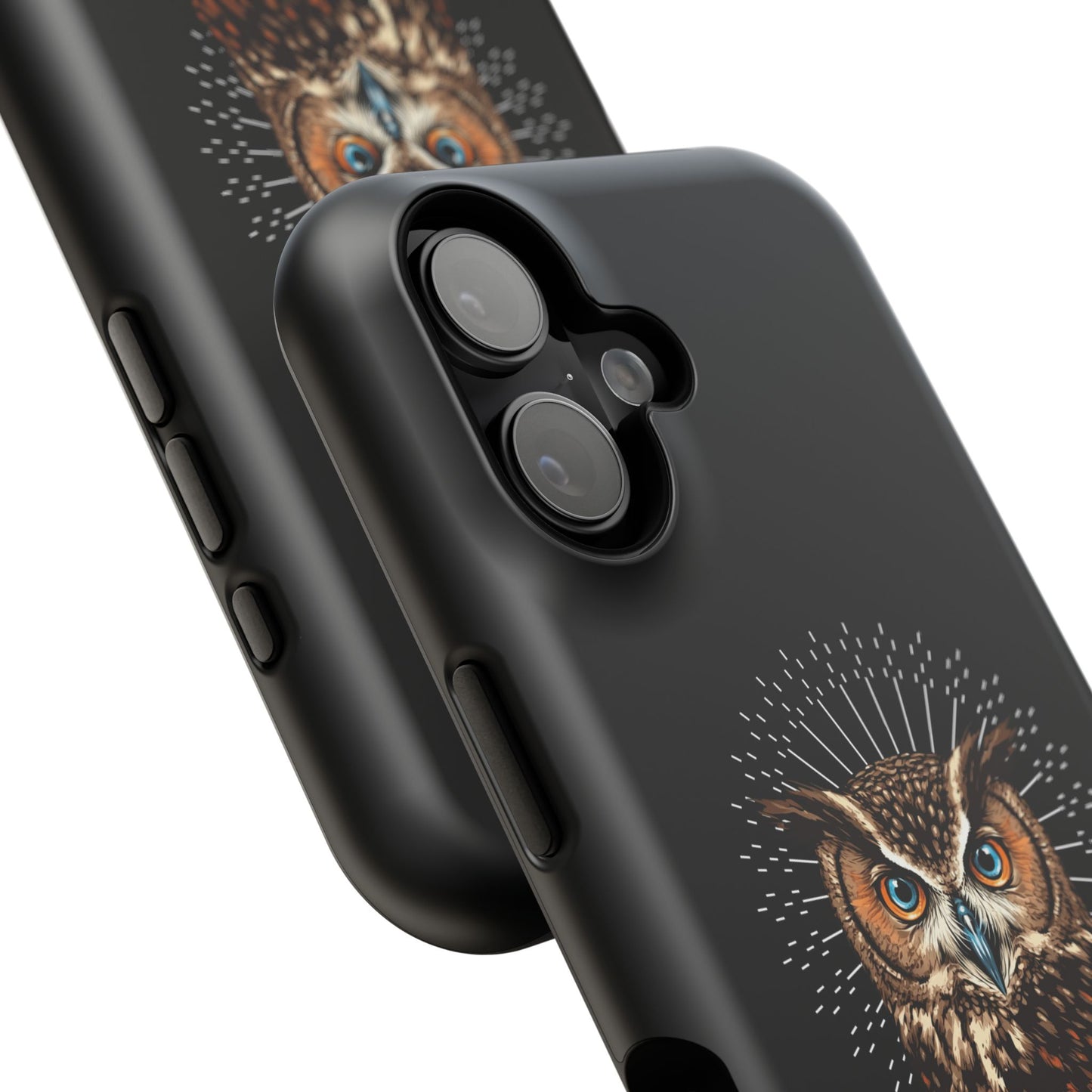 Black Owl Wisdom Impact-Resistant iPhone Case