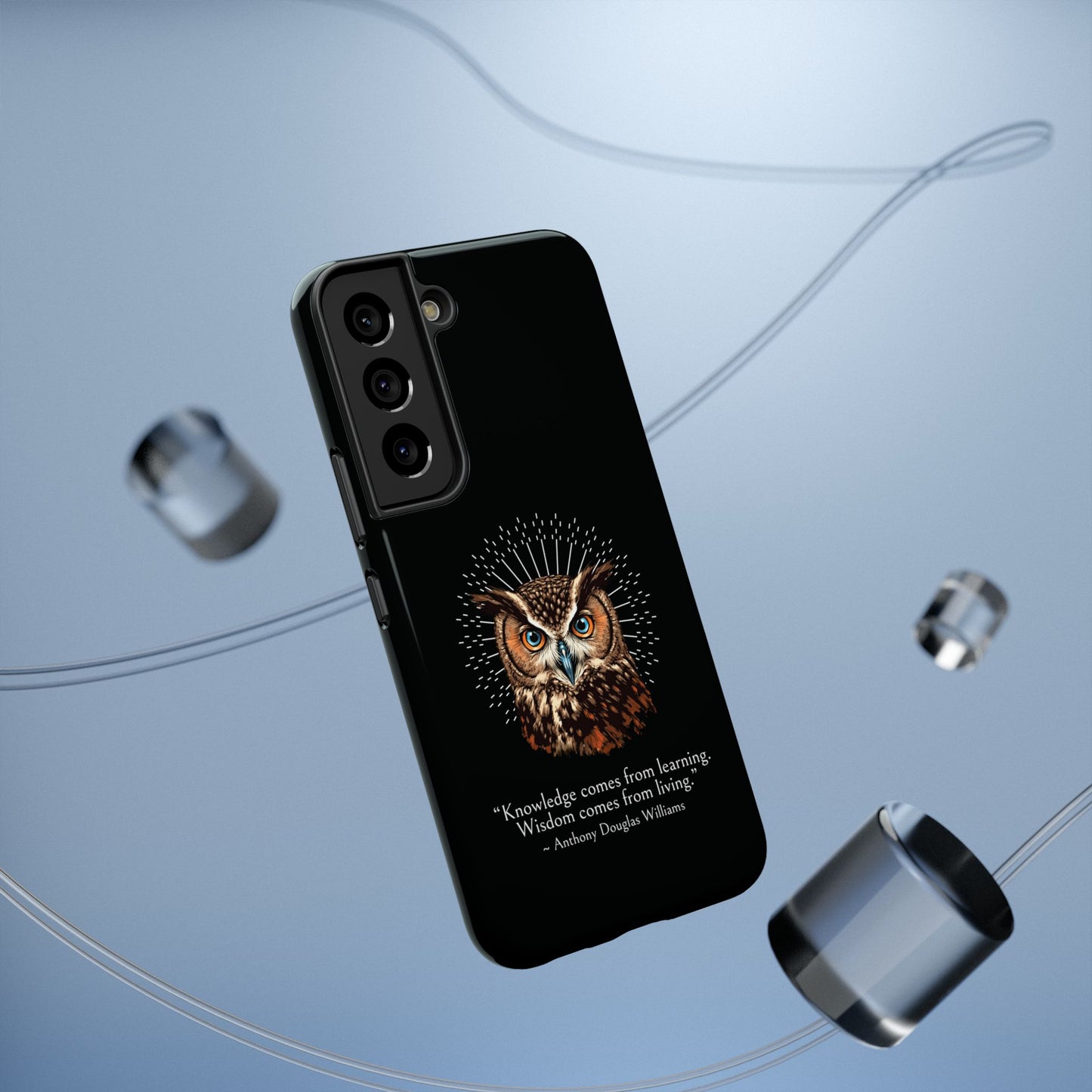 Black Owl Wisdom Impact-Resistant iPhone Case