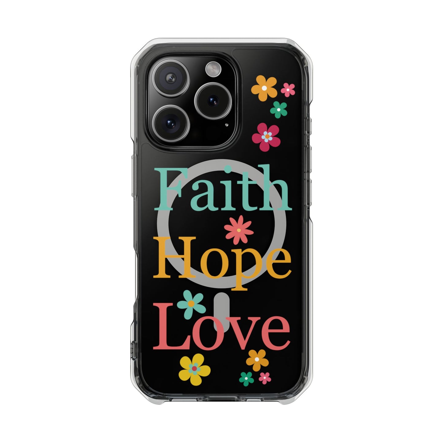 Faith, Hope, Love Magnetic Clear Impact iPhone Case