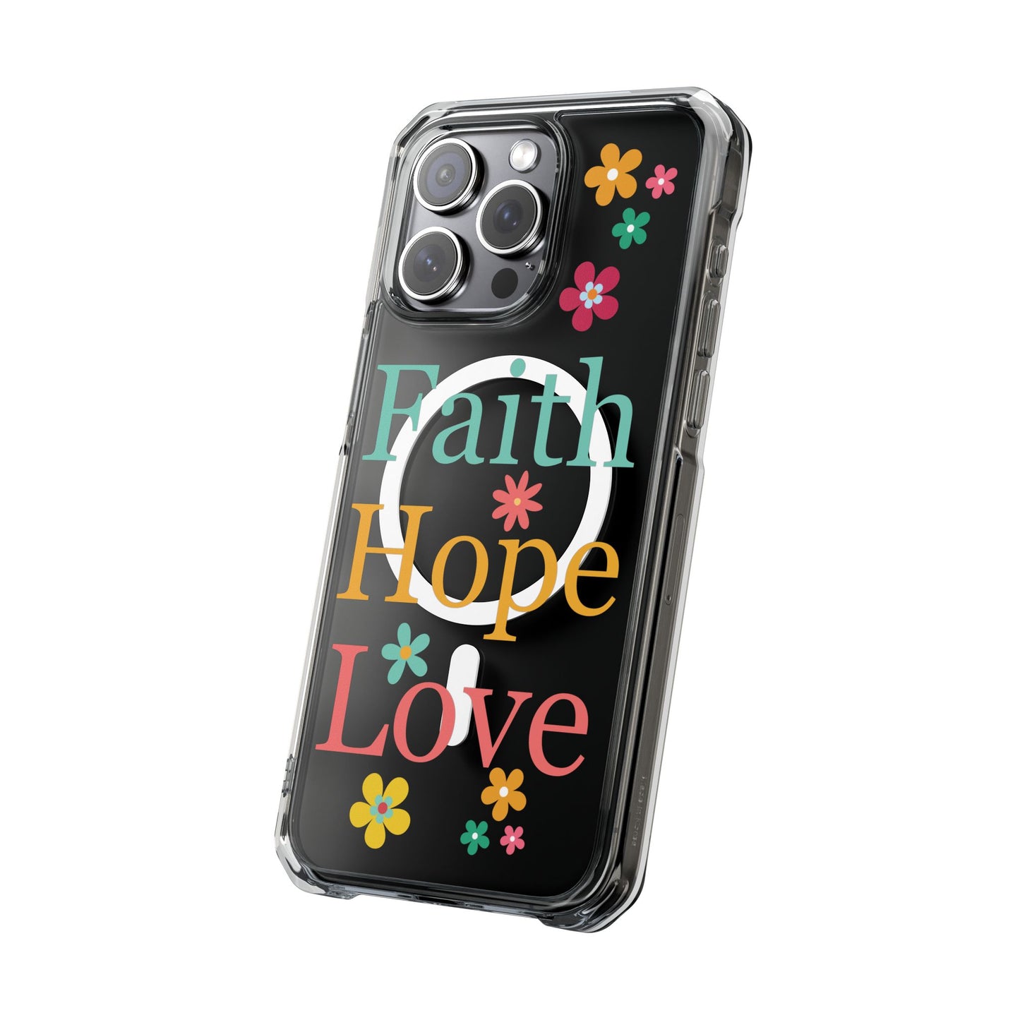 Faith, Hope, Love Magnetic Clear Impact iPhone Case