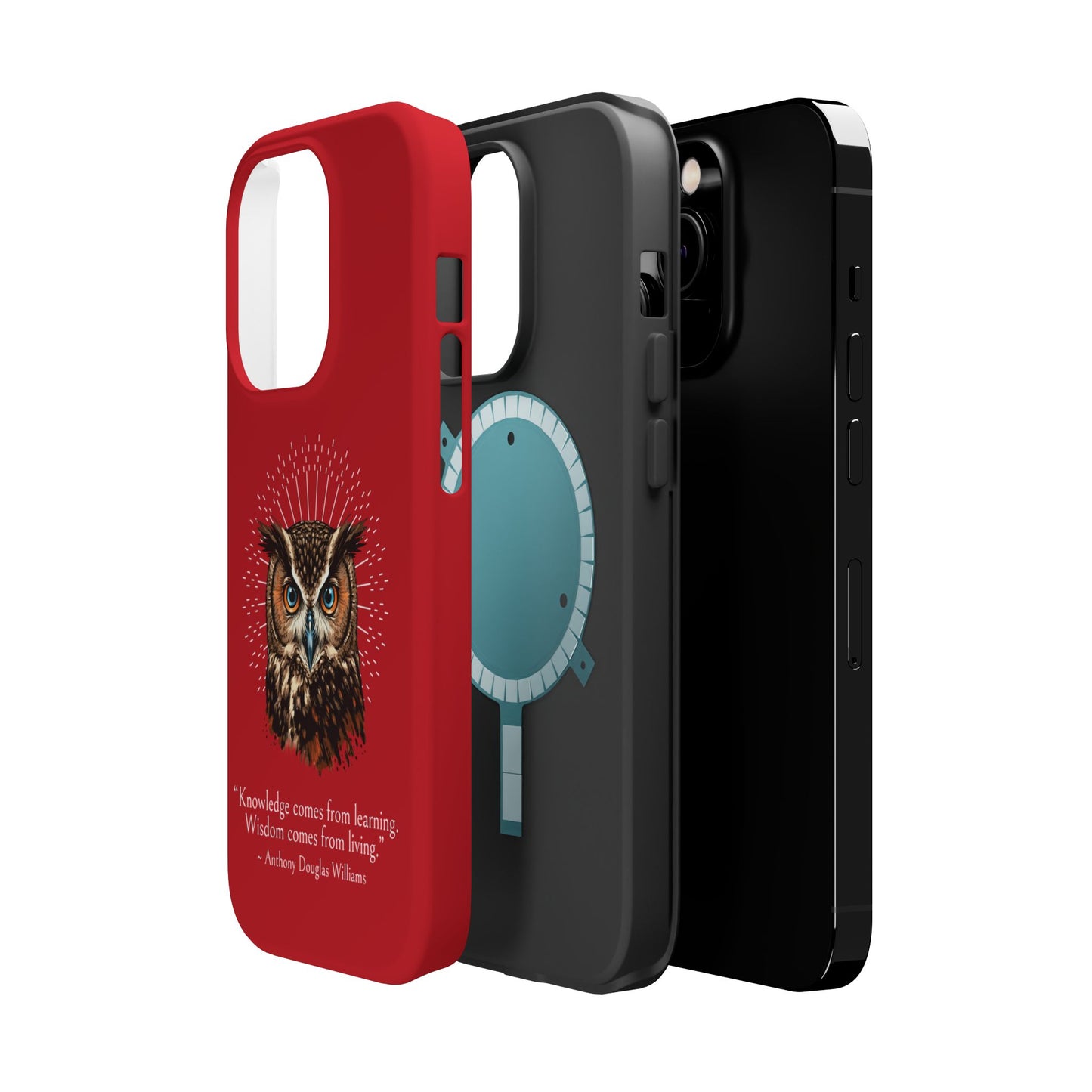 Red Owl Wisdom Impact-Resistant iPhone Case