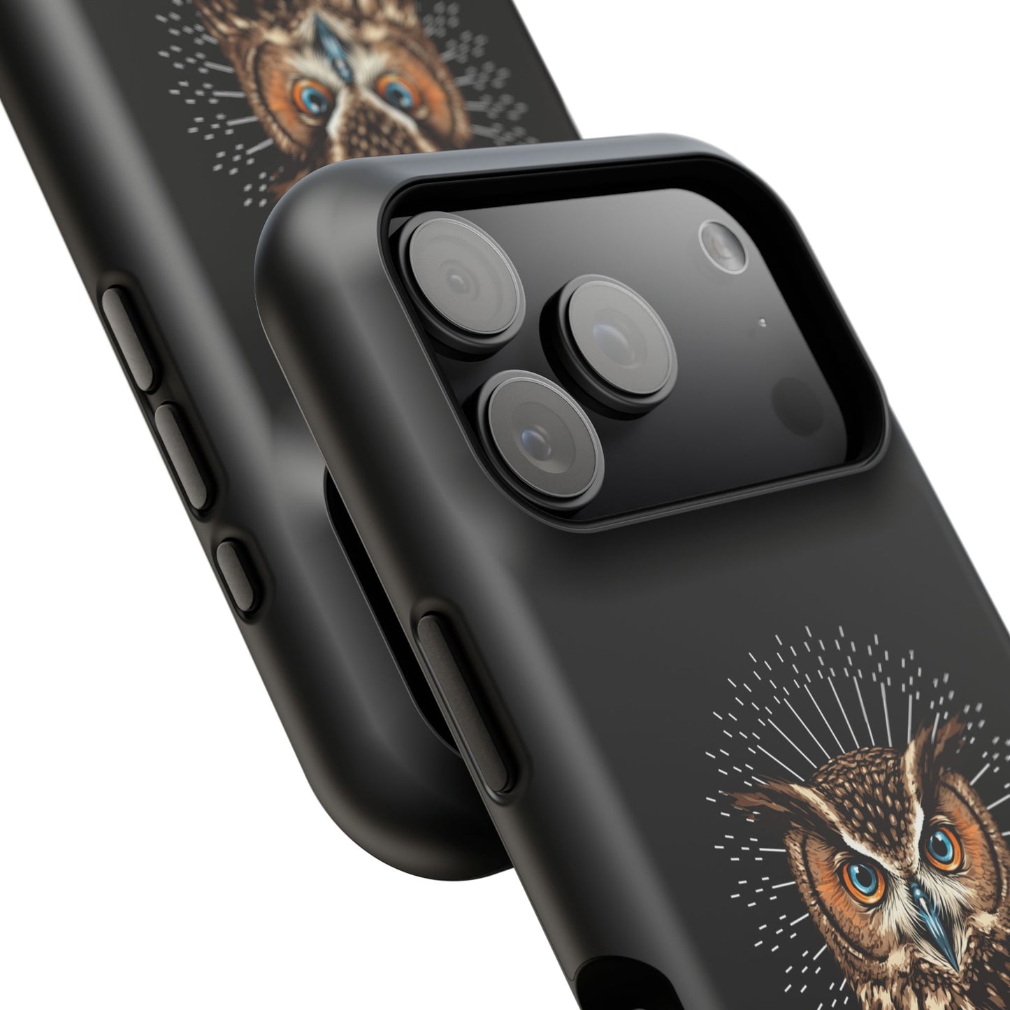 Black Owl Wisdom Impact-Resistant iPhone Case