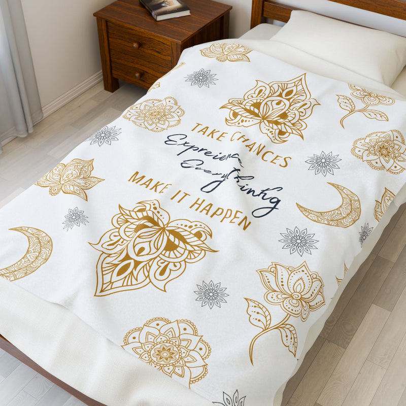 Take Chances Velveteen Blanket