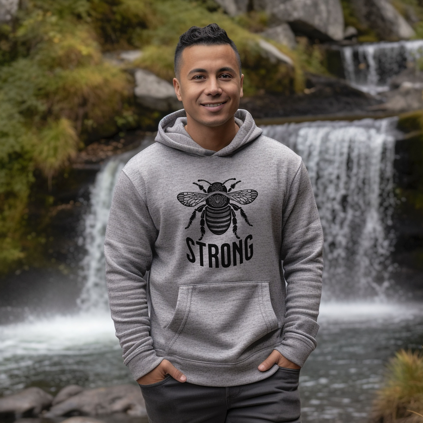 Bee Strong Unisex Sponge Fleece Pullover Hoodie