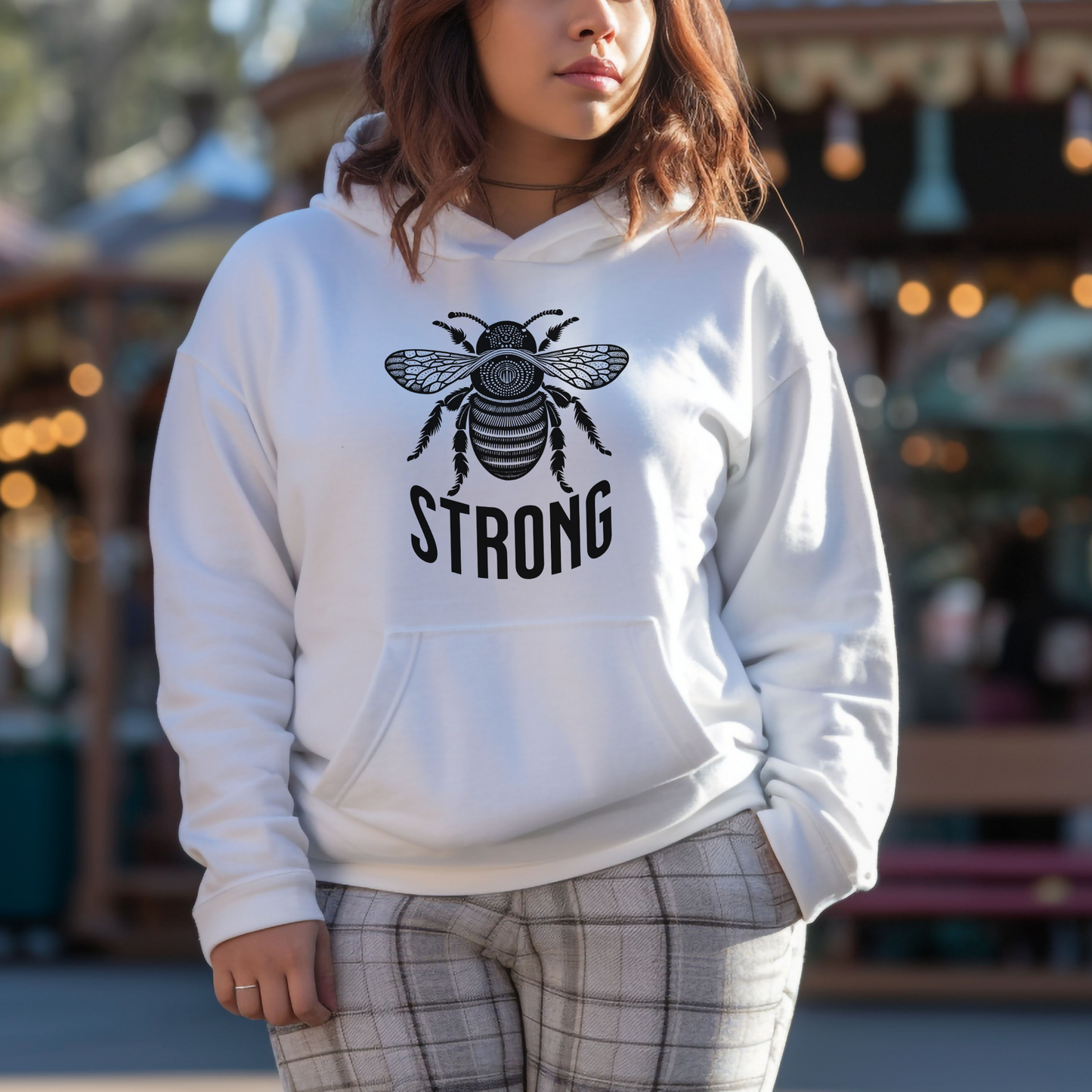 Bee Strong Unisex Sponge Fleece Pullover Hoodie