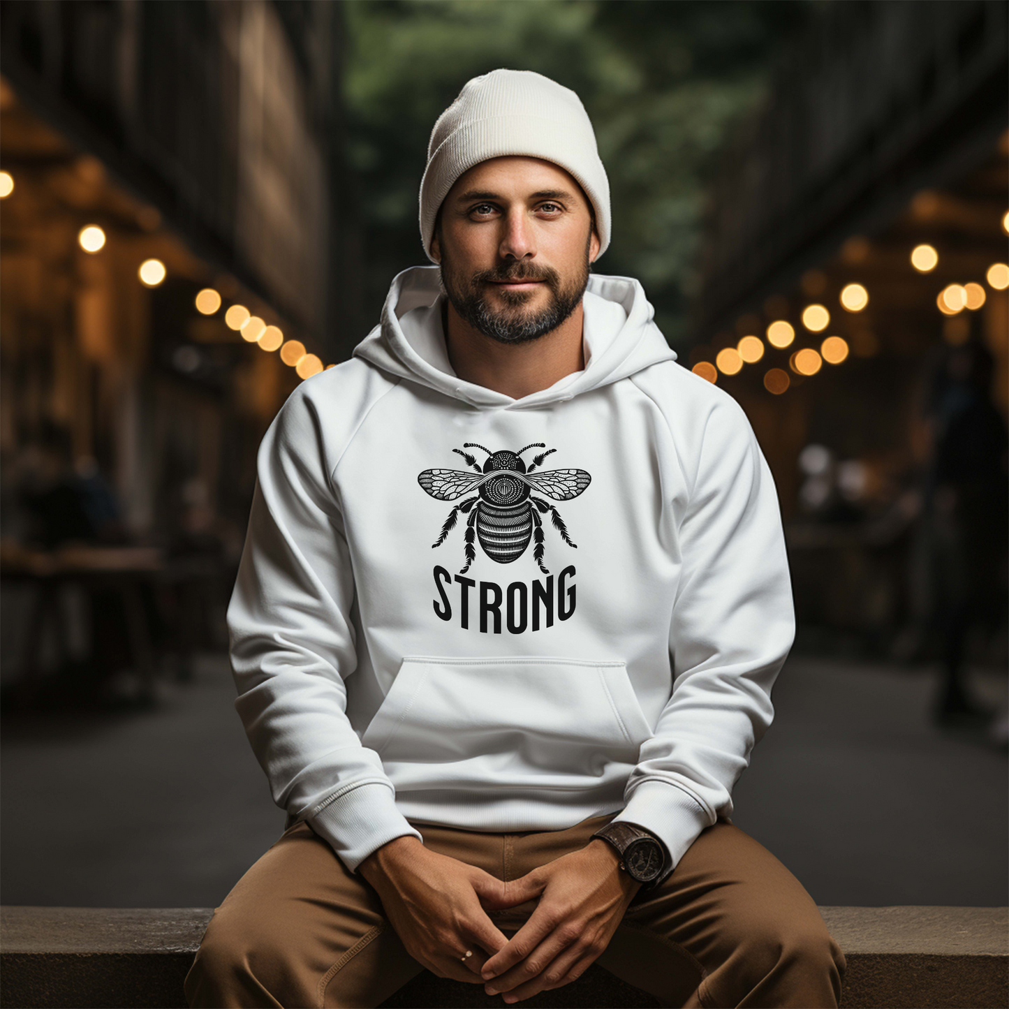 Bee Strong Unisex Sponge Fleece Pullover Hoodie