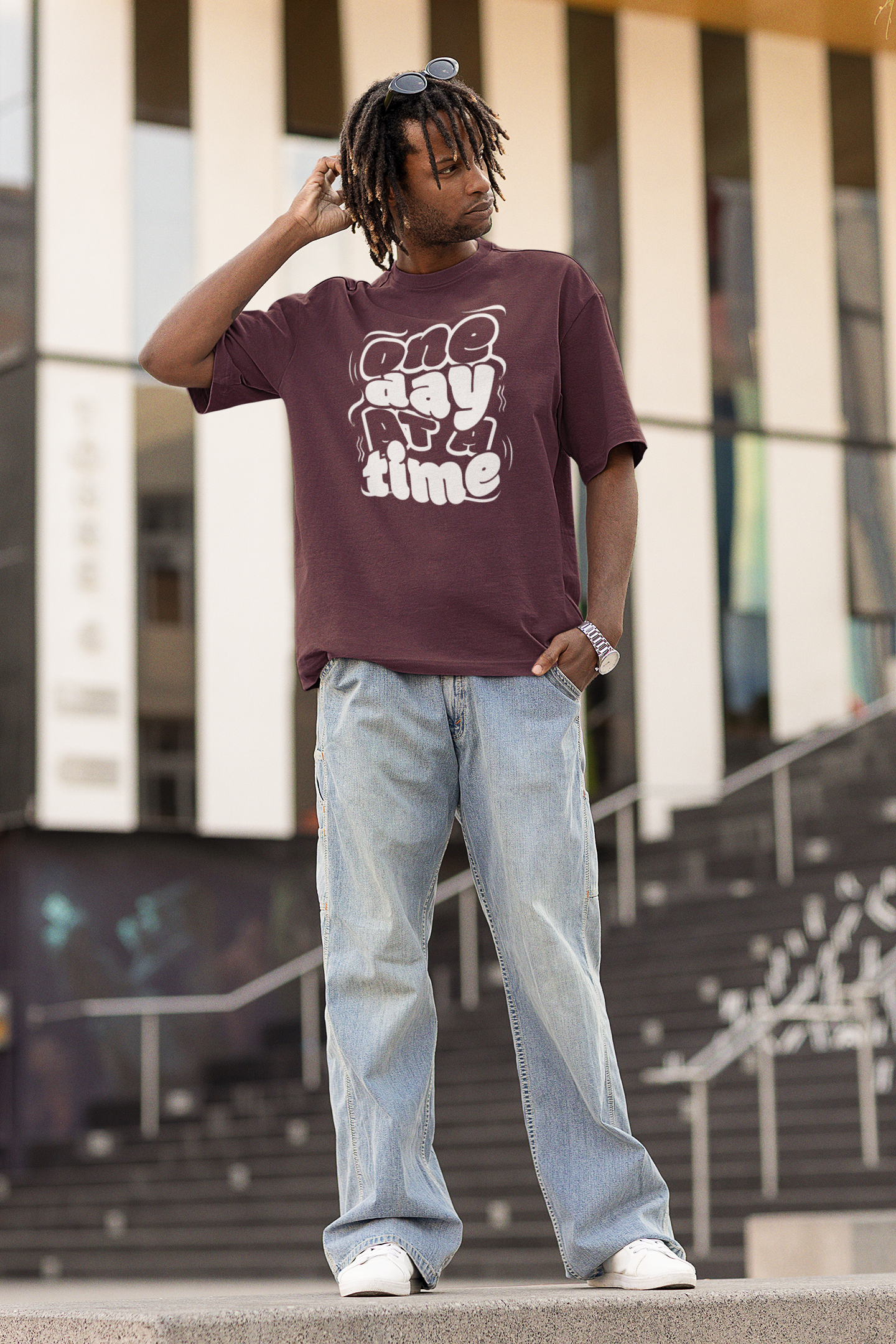 Minimalist One Day at a Time – Oversized Unisex Tee