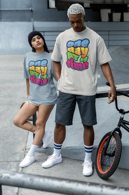 Colorful One Day at a Time – Oversized Unisex T-Shirt