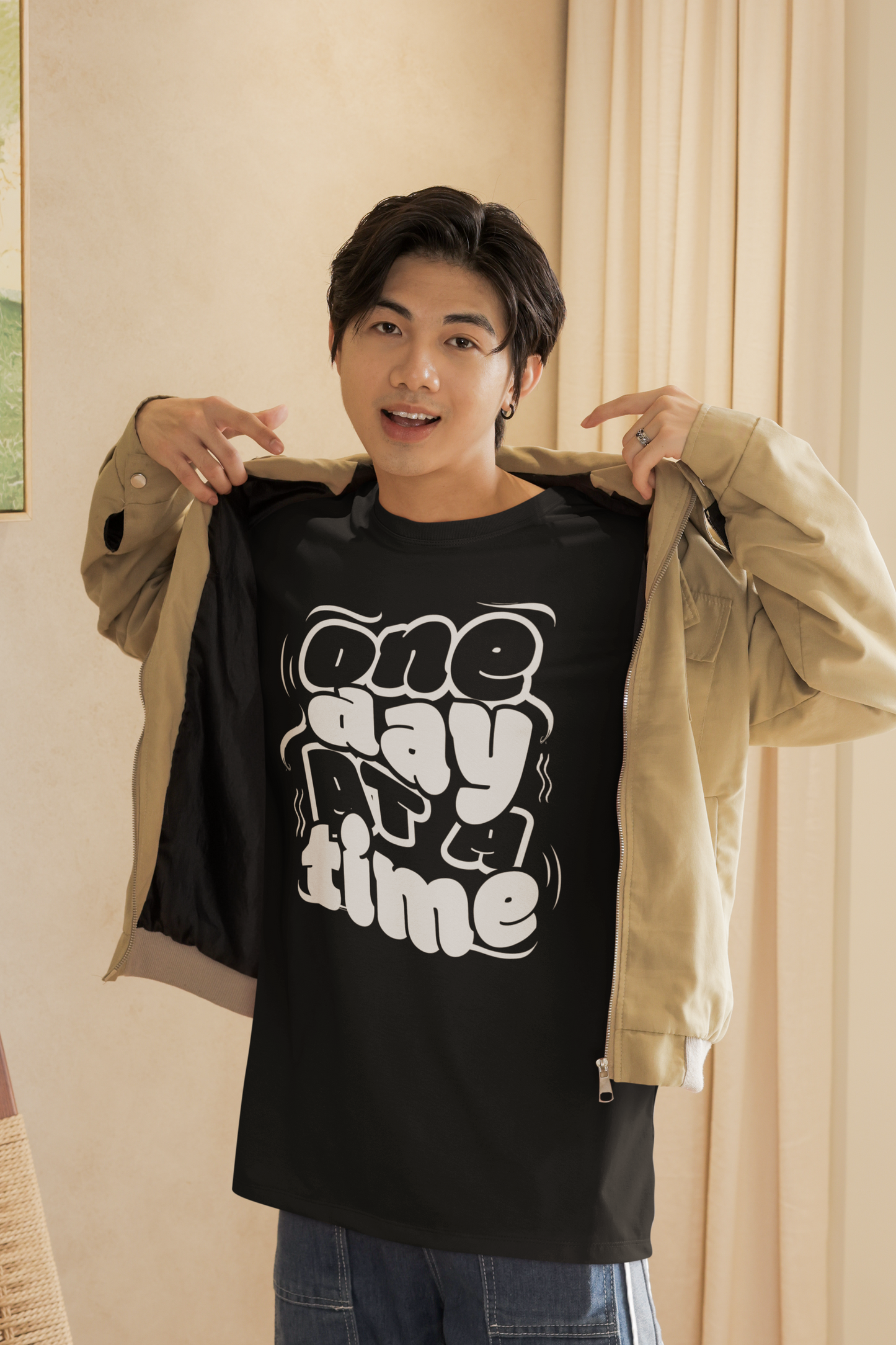 Minimalist One Day at a Time – Oversized Unisex Tee