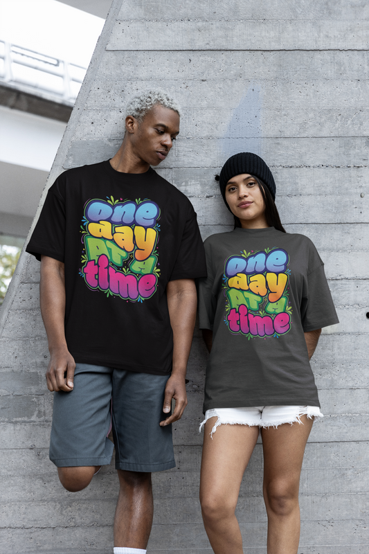 Colorful One Day at a Time – Oversized Unisex T-Shirt